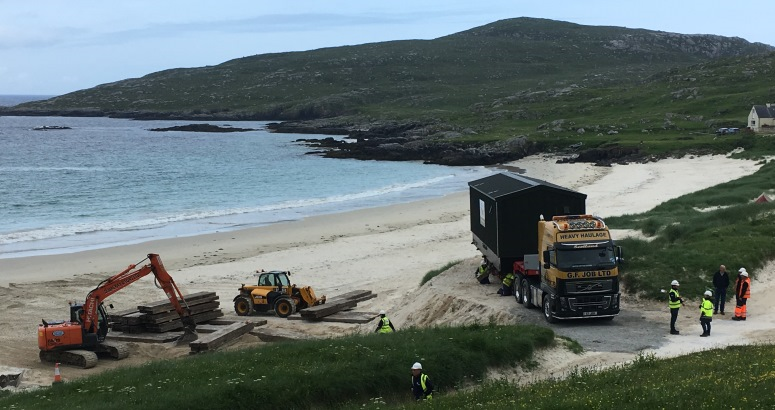 The new Water Treatment Works loaded and ready to leave the beach The new Water Treatment Works loaded and ready to leave the beach